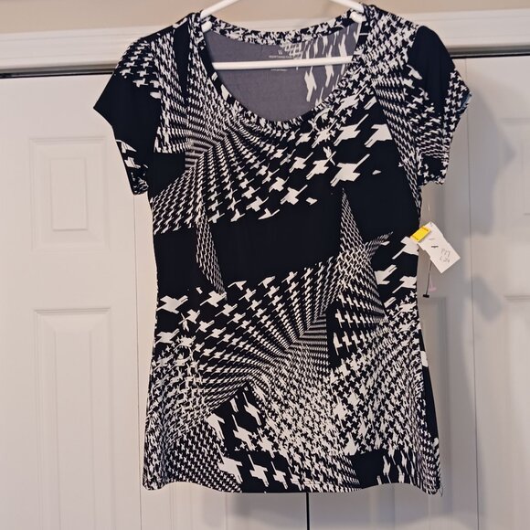 Worthington Tops - #229 3/$18 - Worthington Black/White Short Sleeve Top Size S